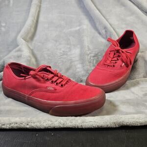Vans Authentic Mens 8.5 Womens 10 Red Mono Skate Shoes